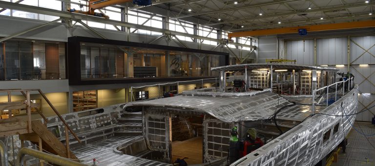 One of our halls at Balk Shipyard. The superyacht survey, refit and rebuild specialist.