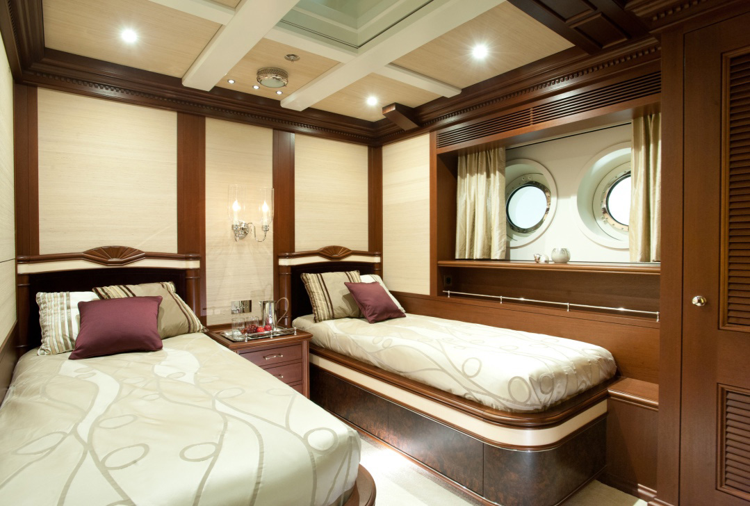 The interior of sailing yacht Mikhail S. Vorontsov, new build by Balk Shipyard.