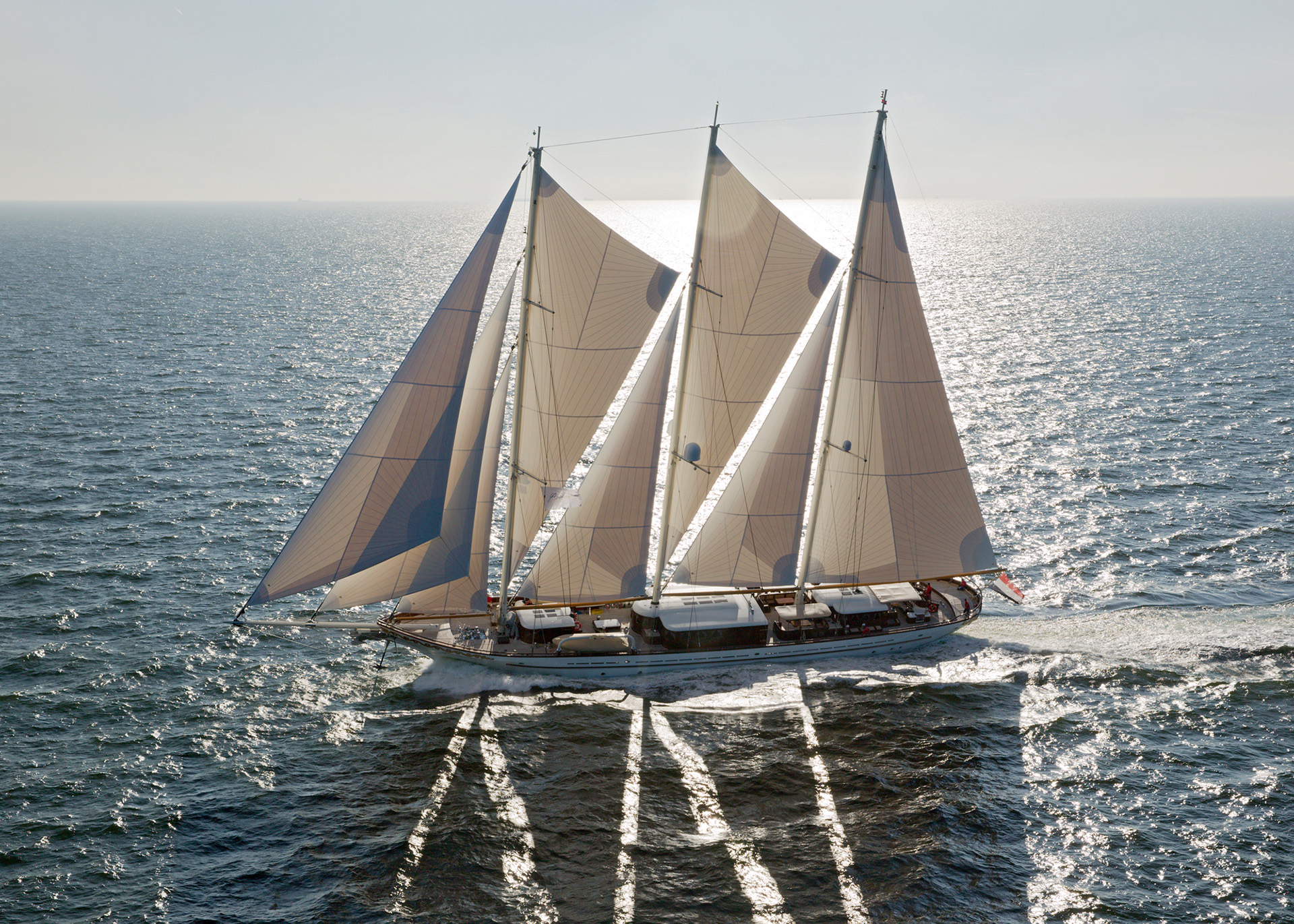 Sailing yacht Mikhail S. Vorontsov on the water after being new build by Balk Shipyard | Zeiljacht Mikhail S. Vorontsov op het water na nieuwbouw door Balk Shipyard | Segelyacht Mikhail S. Vorontsov auf dem Wasser, nachdem sie von der Balk-Werft als Neubau gebaut wurde.