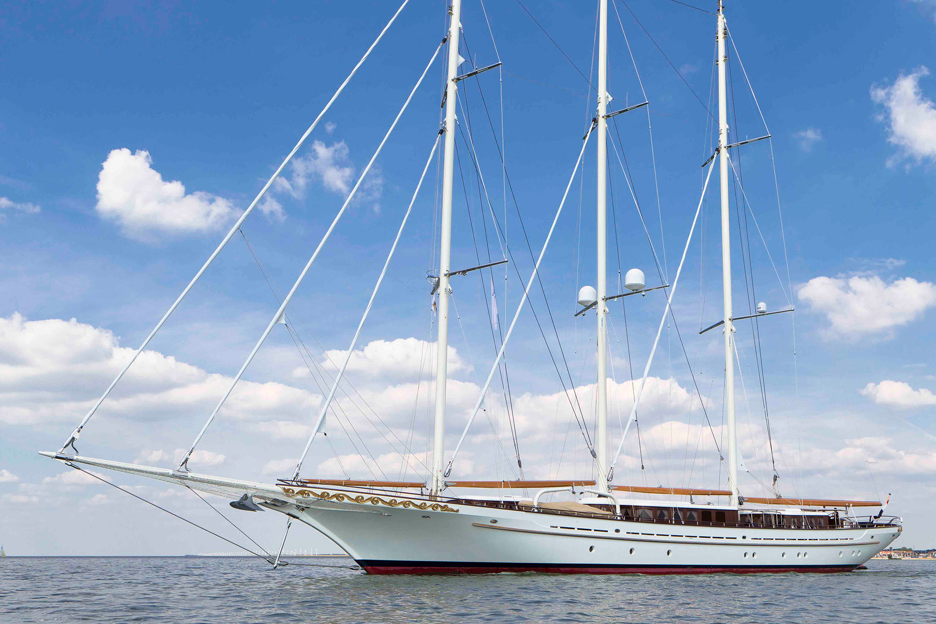 Sailing yacht Mikhail S. Vorontsov on the water after being new build by Balk Shipyard.