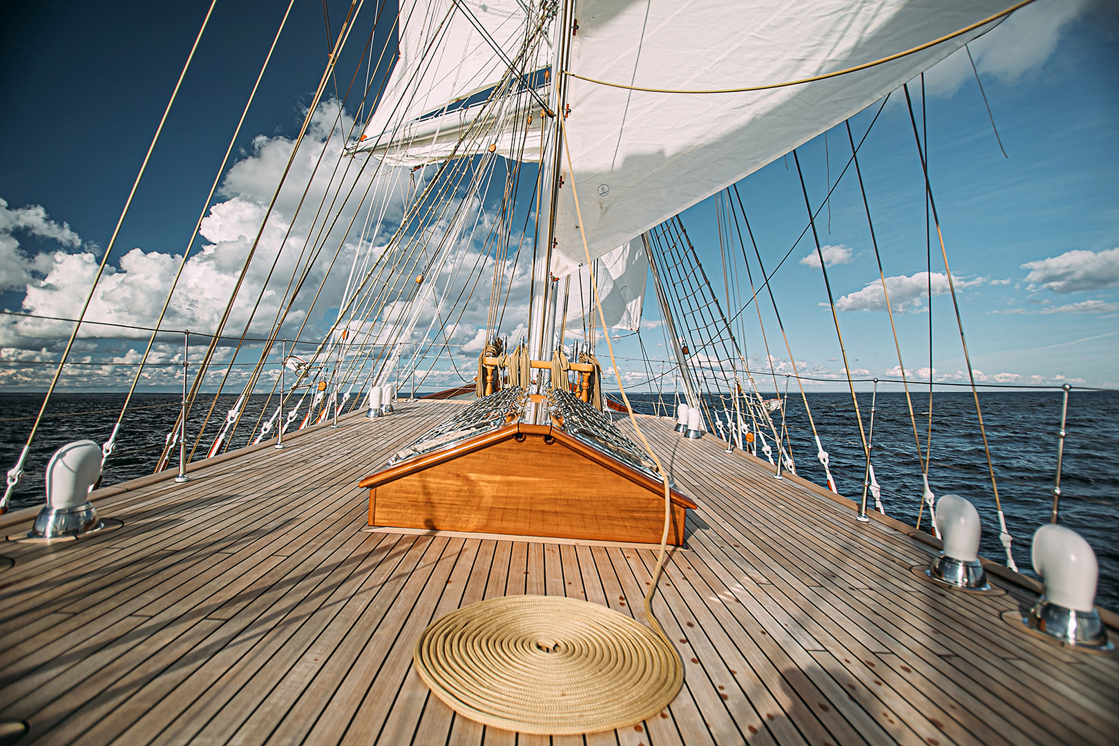 New exterior for sailing yacht Rossiya during rebuild by Balk Shipyard.