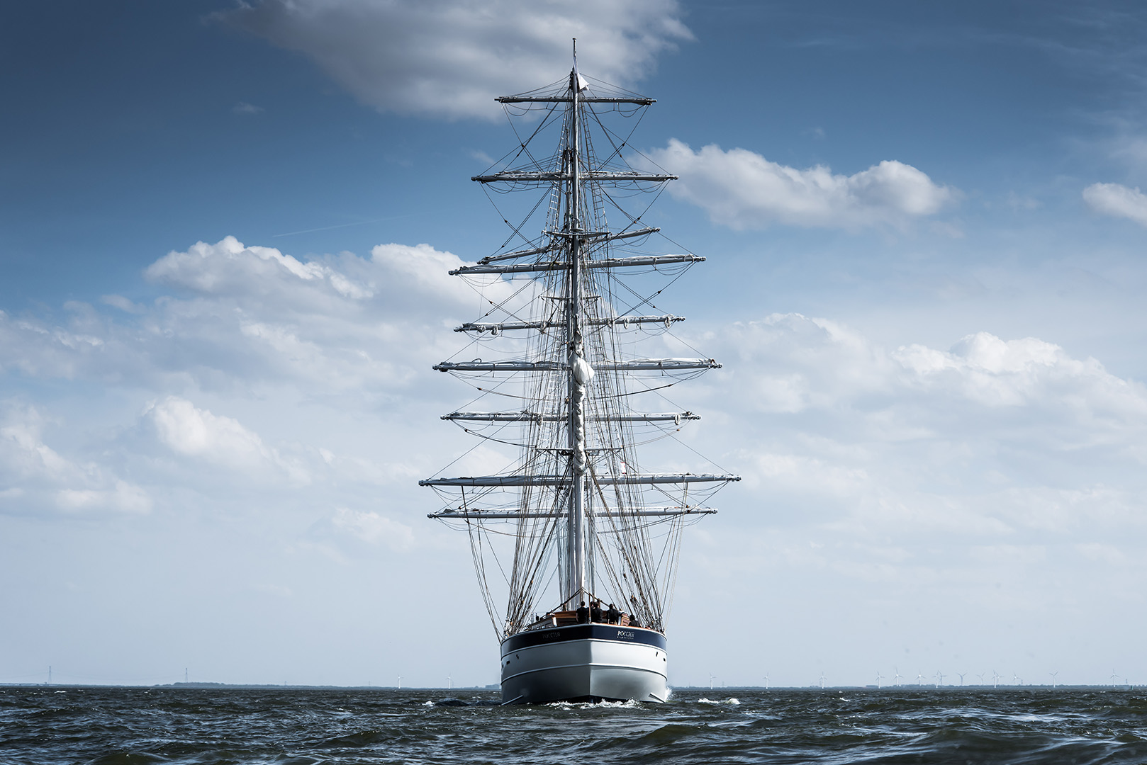 Sailing yacht Rossiya on sea trials after rebuild by Balk Shipyard.